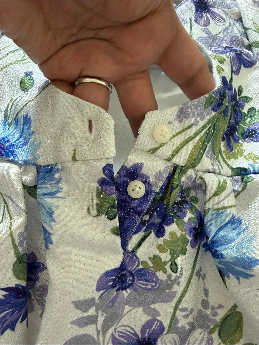 The Children's Place White Dress with Purple & Blue Floral Print